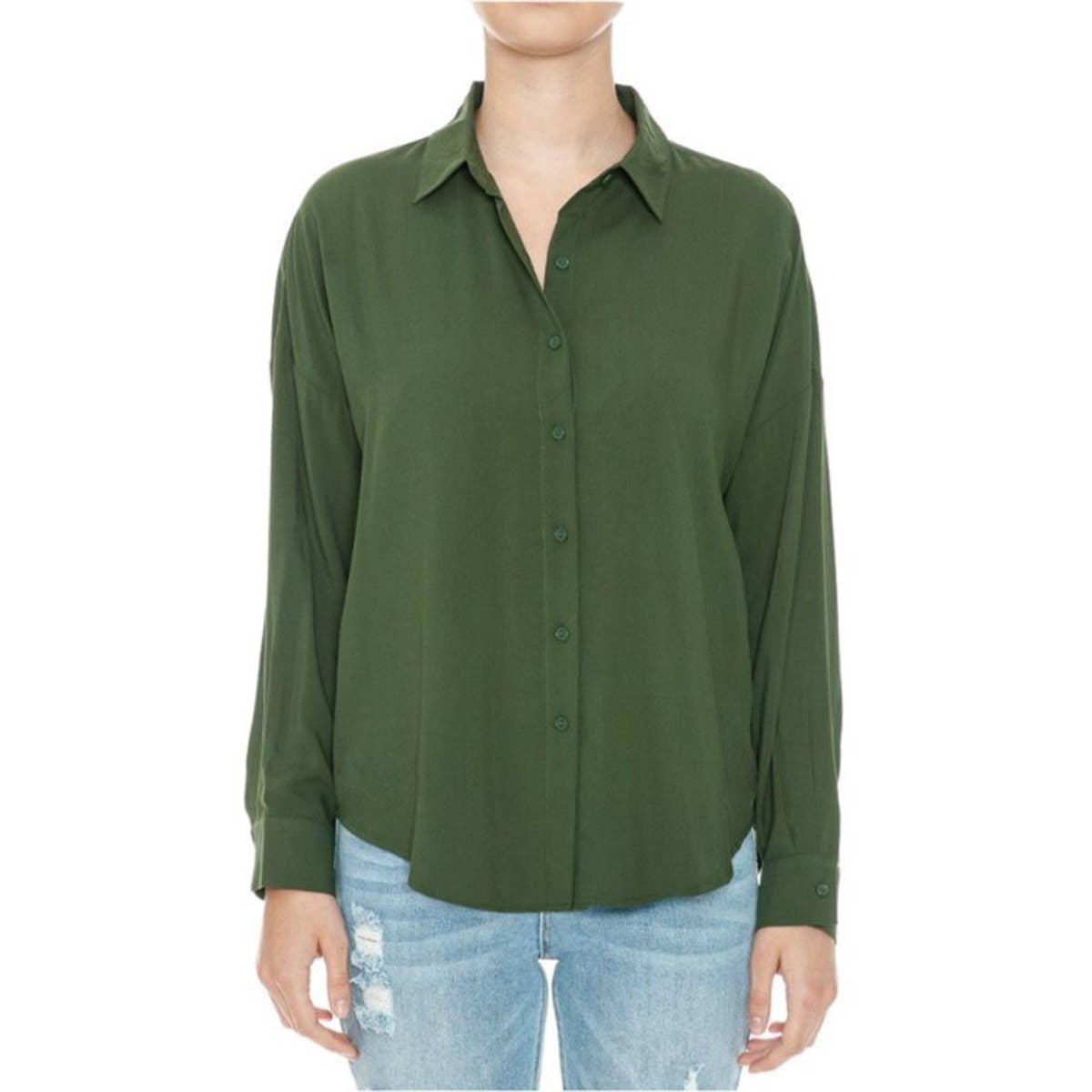 OVERSIZED LONG SLEEVE BUTTON DOWN SHIRT