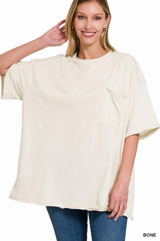 Boyfriend Oversize Raw Edge Tee
