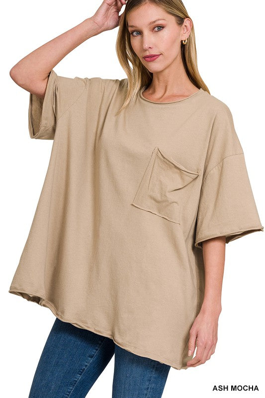Boyfriend Oversize Raw Edge Tee