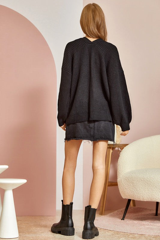 Black Button Down Cardigan