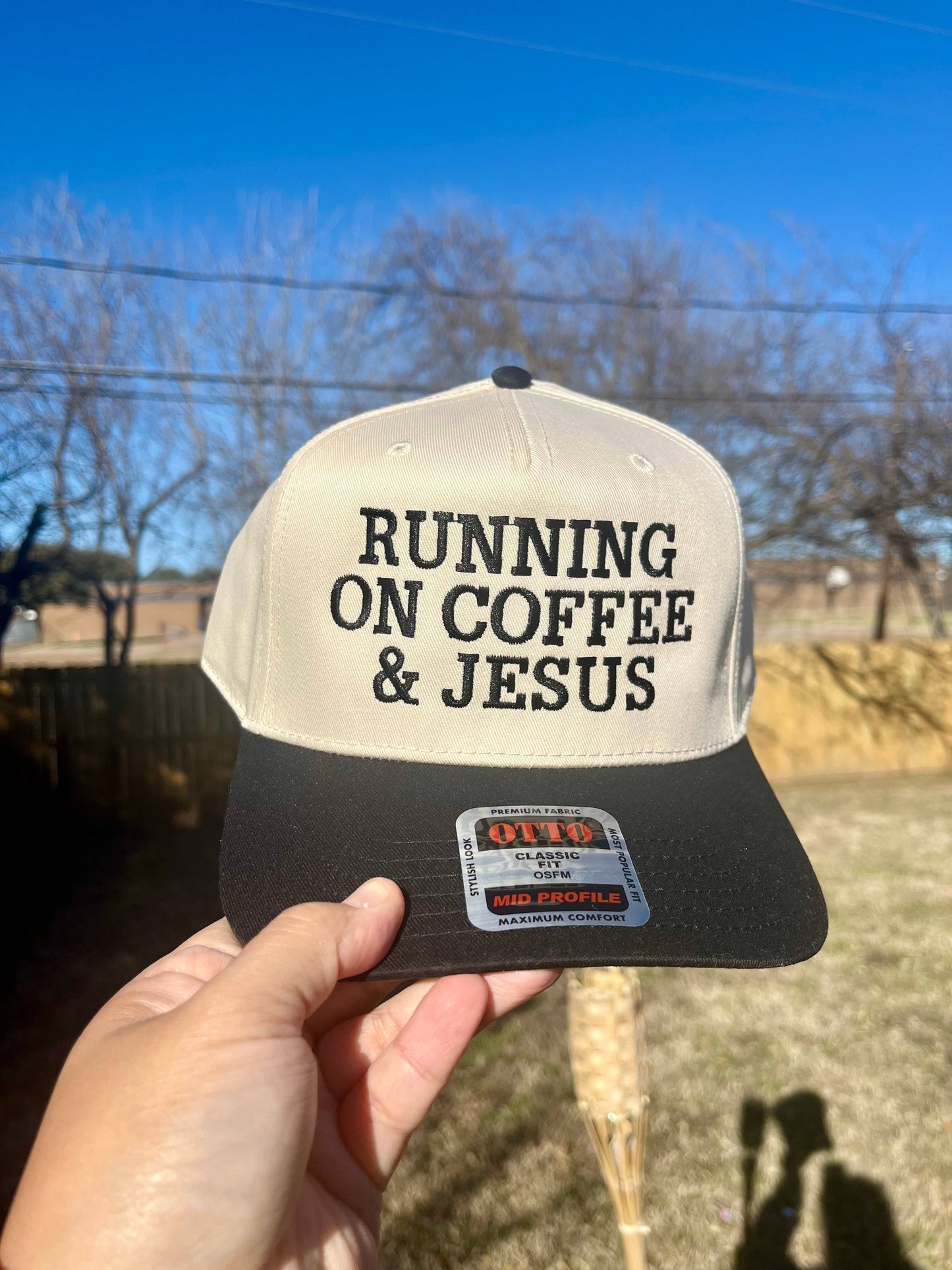 "Running on Coffee and Jesus" Hat