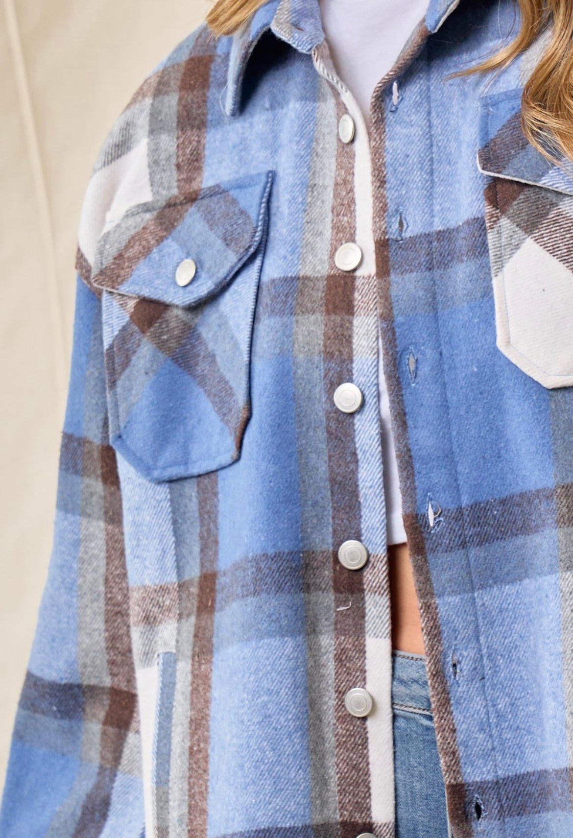 Donna blue shacket