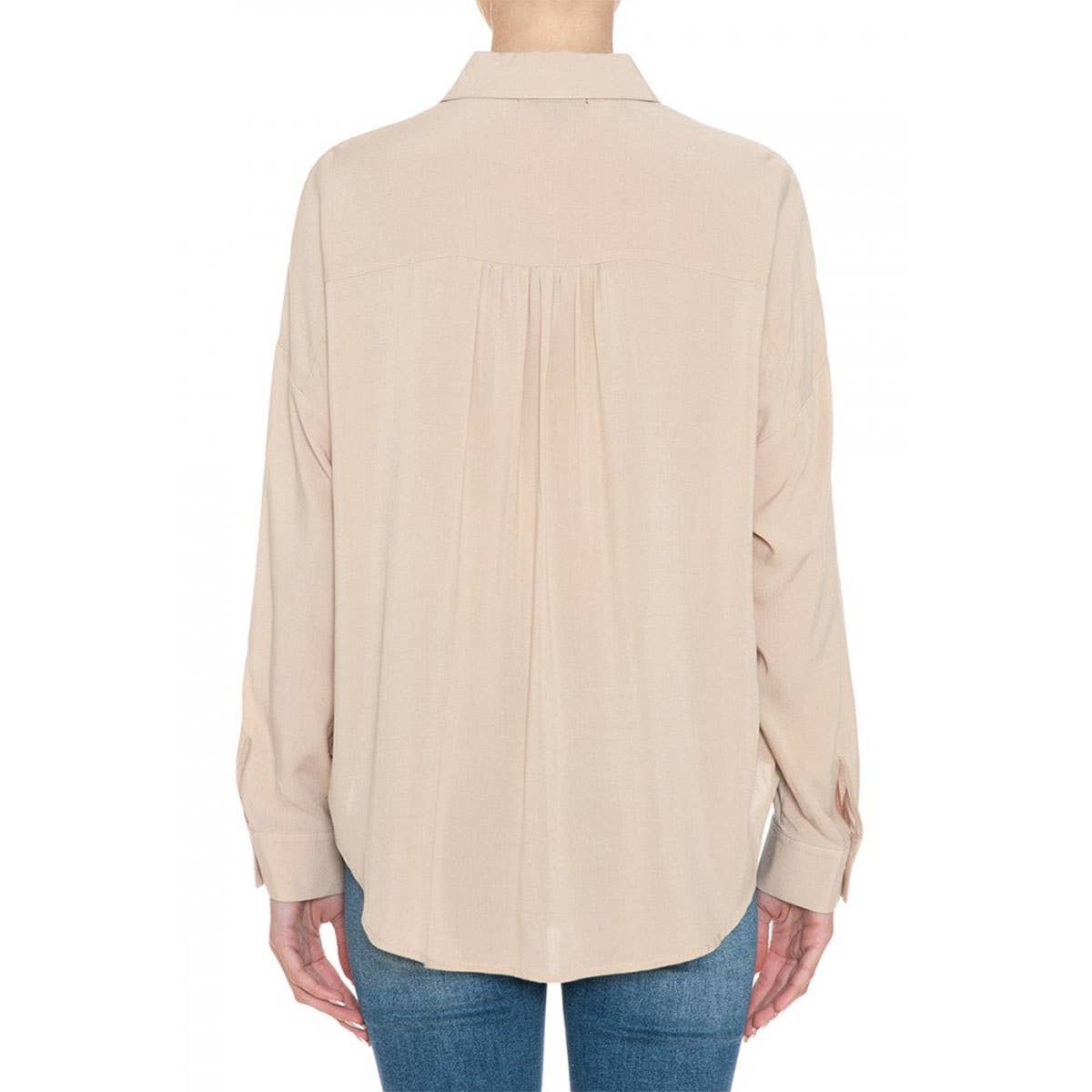 OVERSIZED LONG SLEEVE BUTTON DOWN SHIRT