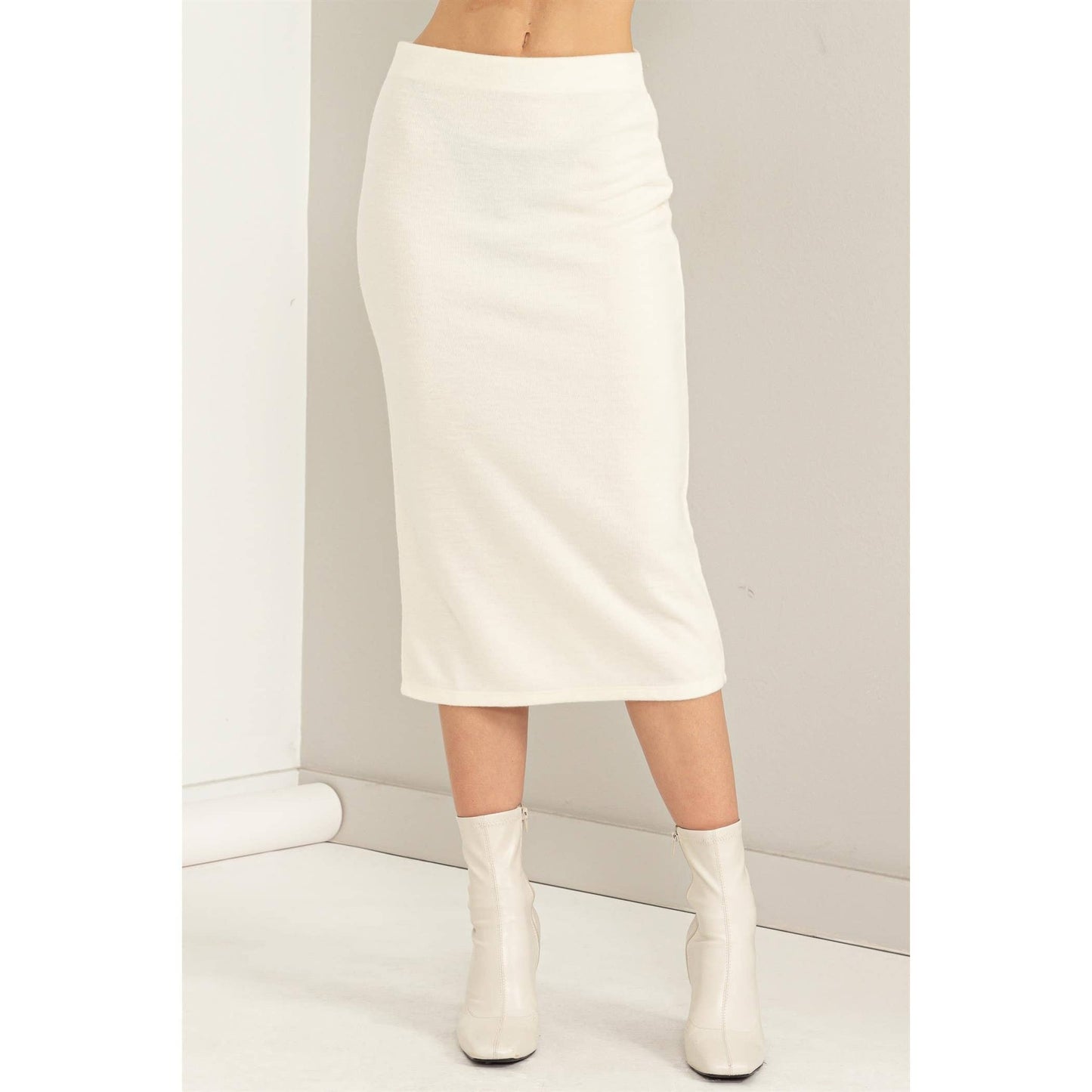Haley Cream Midi Skirt