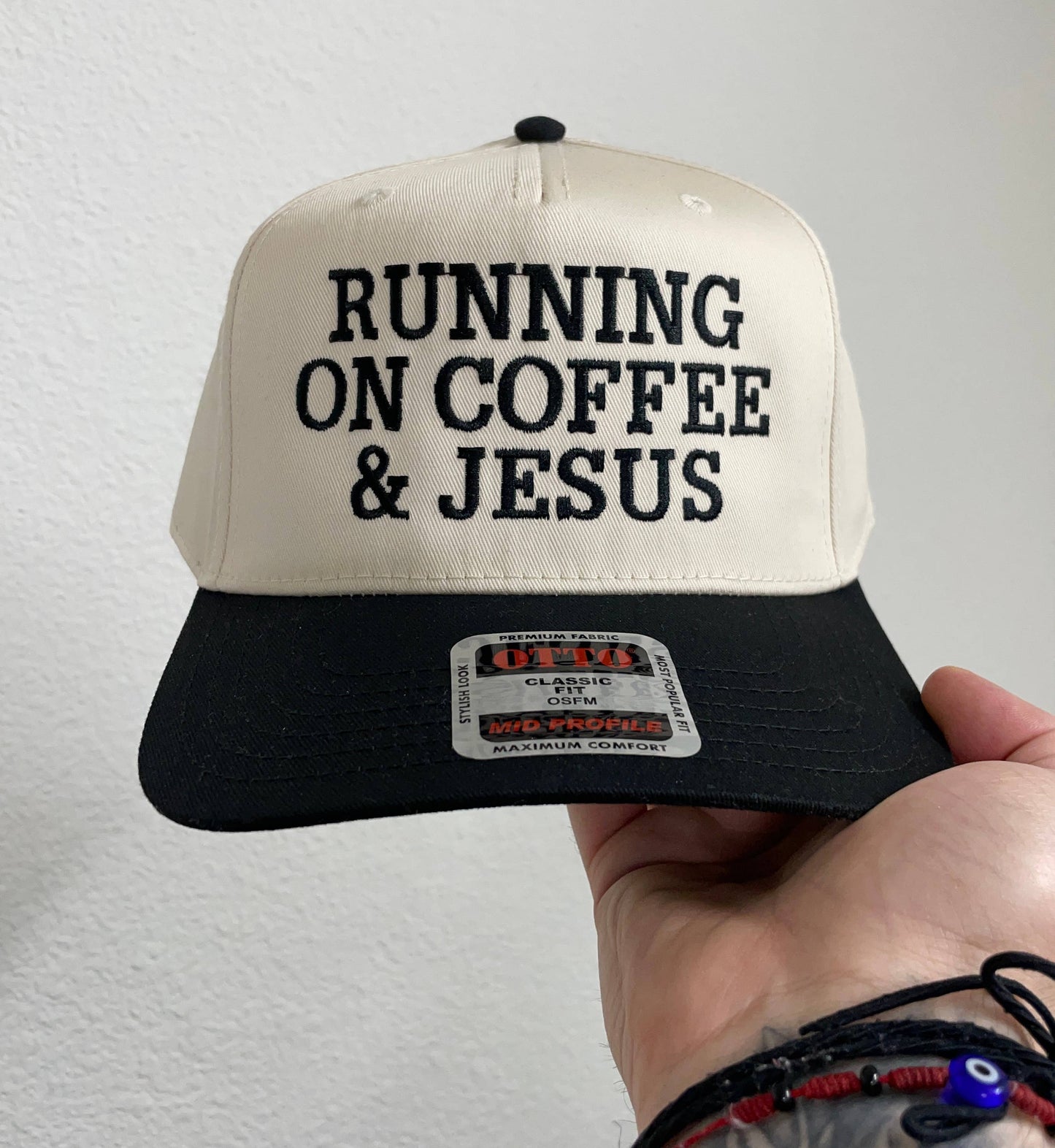 "Running on Coffee and Jesus" Hat