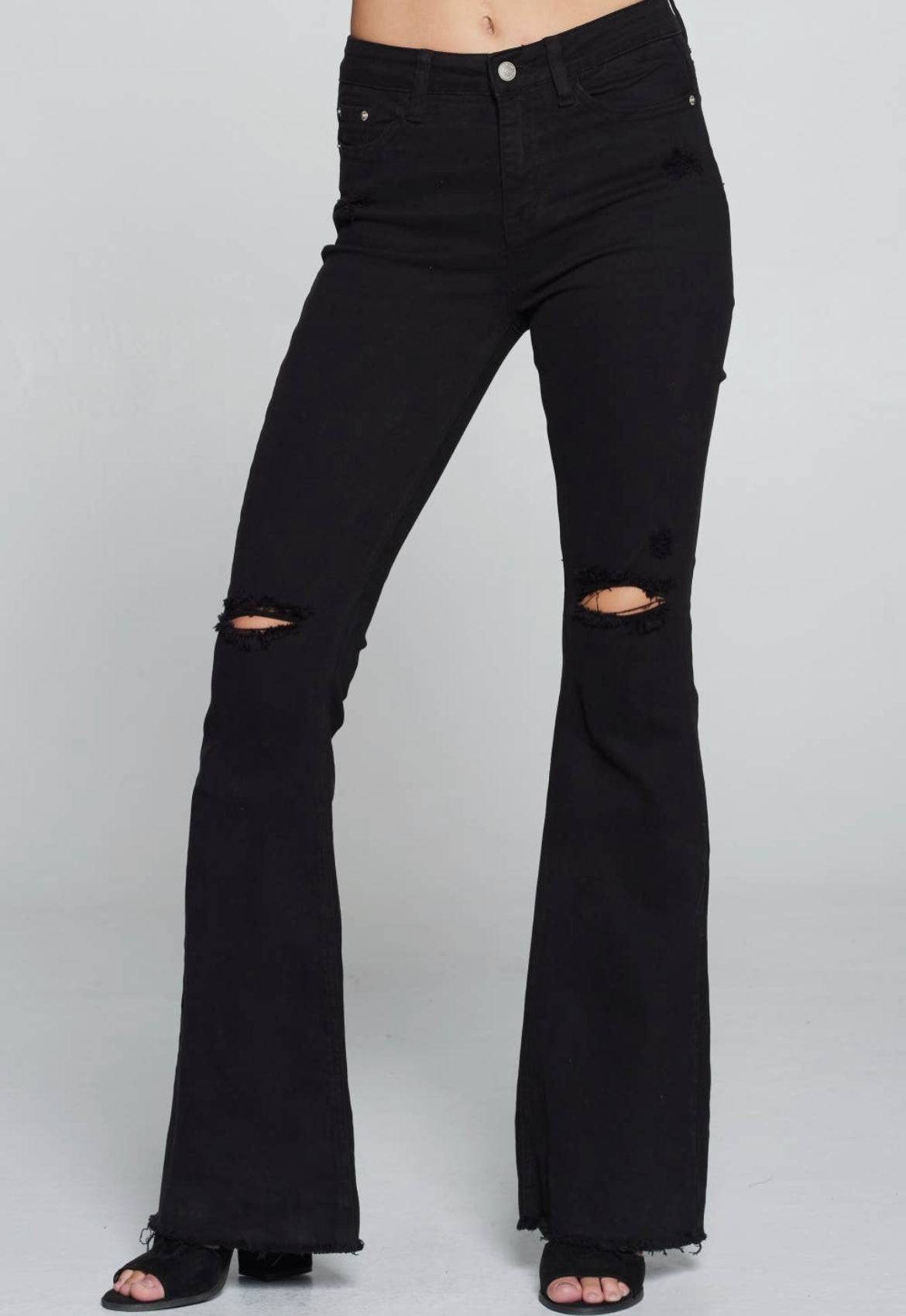 High Rise Black Flare Jean
