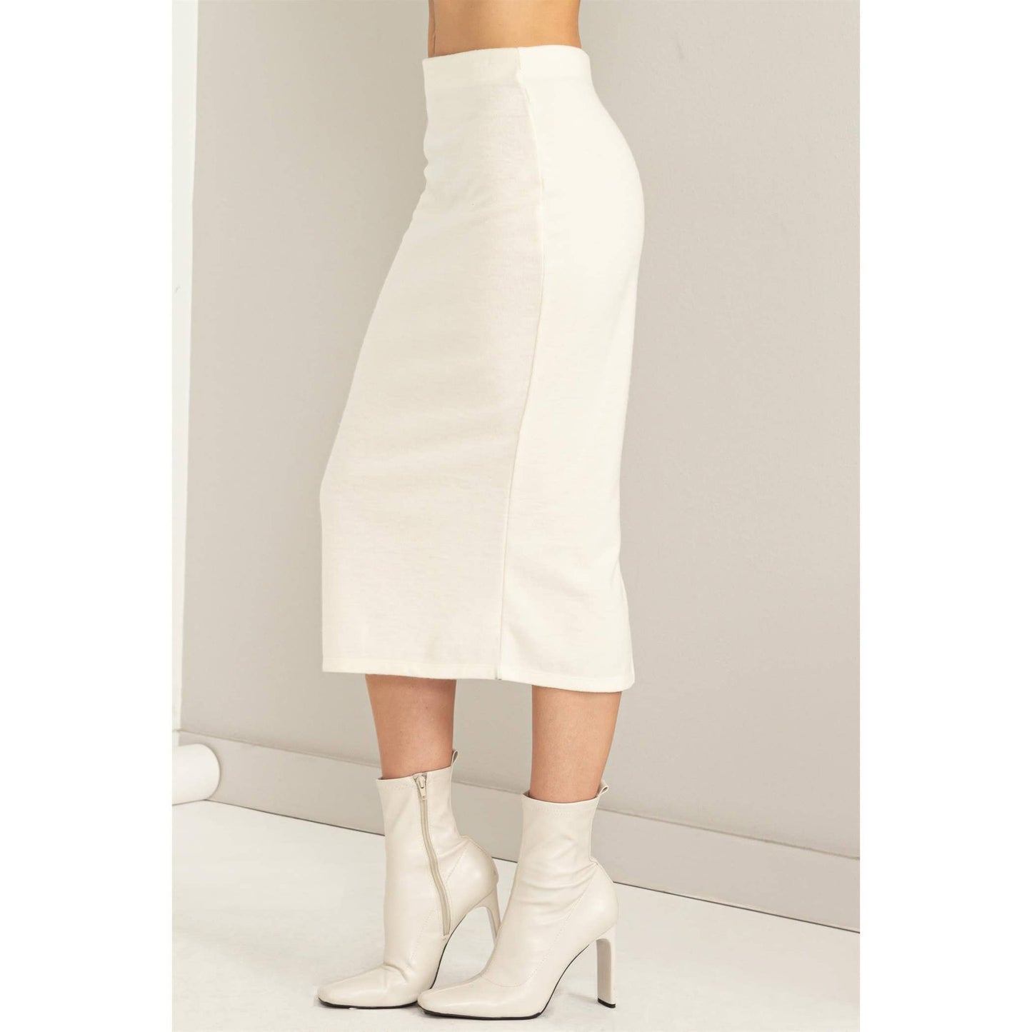 Haley Cream Midi Skirt