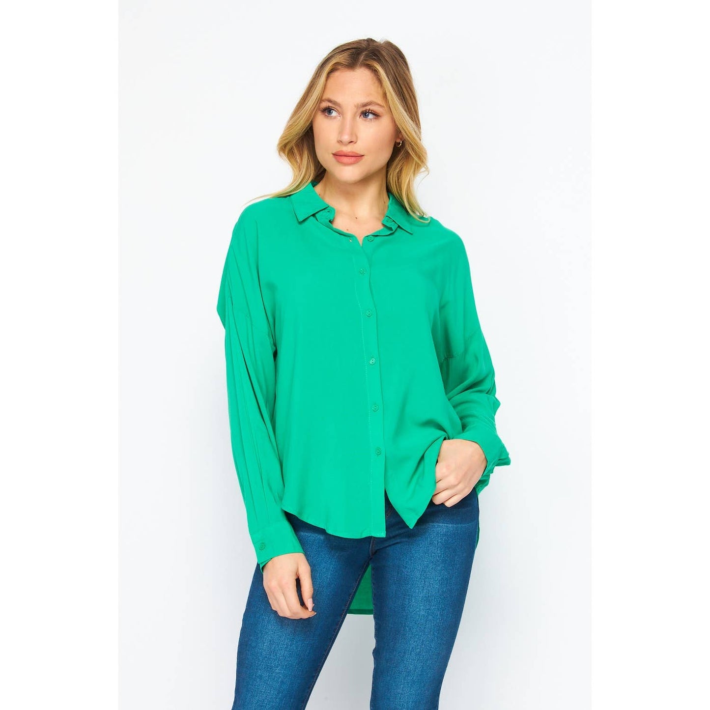 OVERSIZED LONG SLEEVE BUTTON DOWN SHIRT
