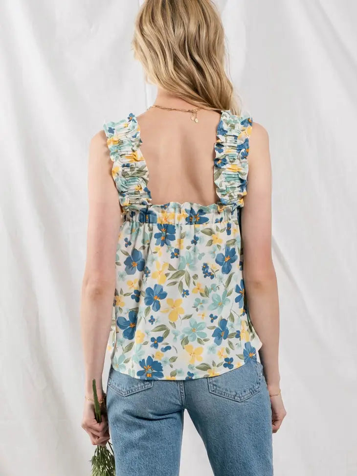 Floral Ruffle Tank