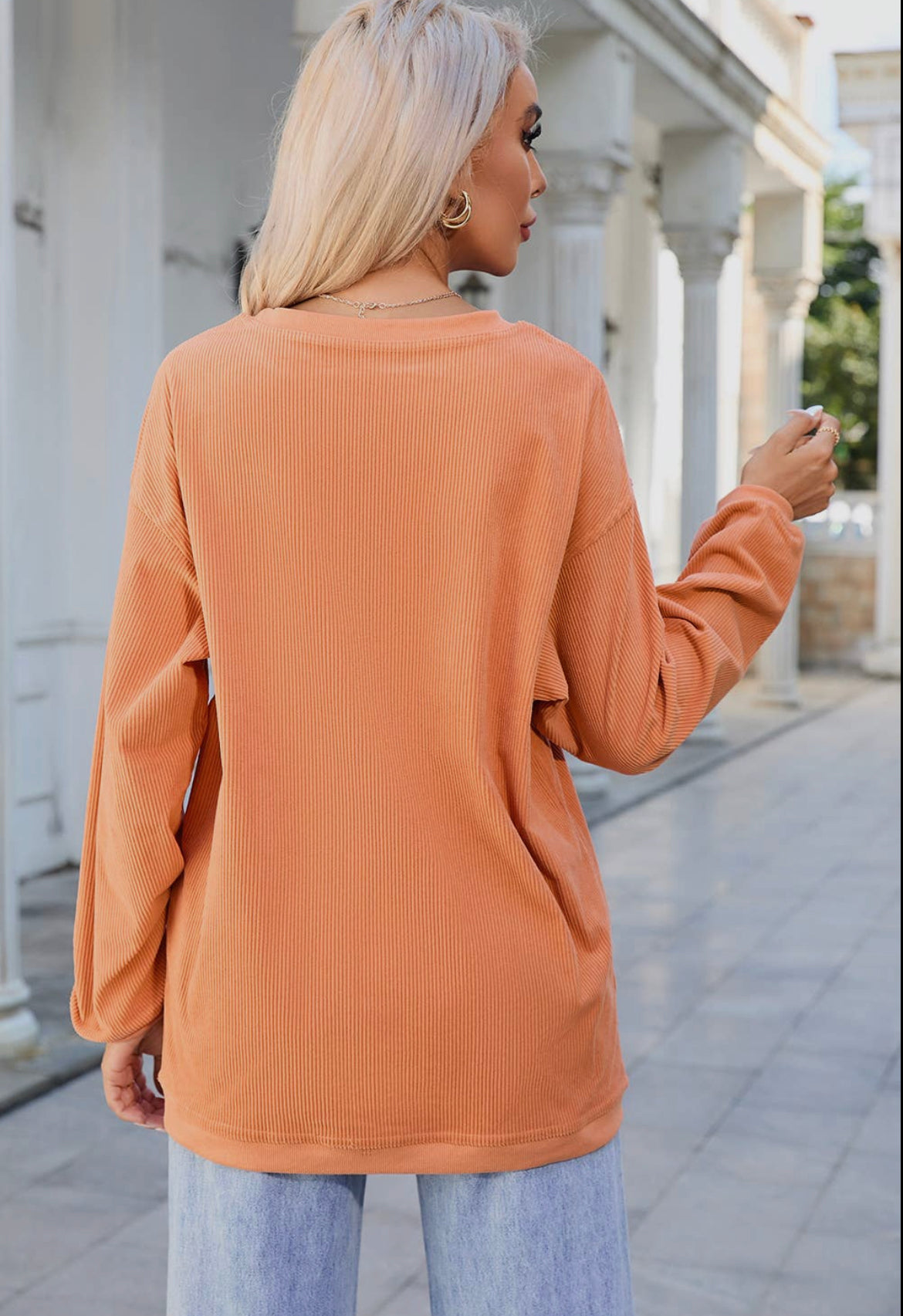 Corduroy Orange Crew