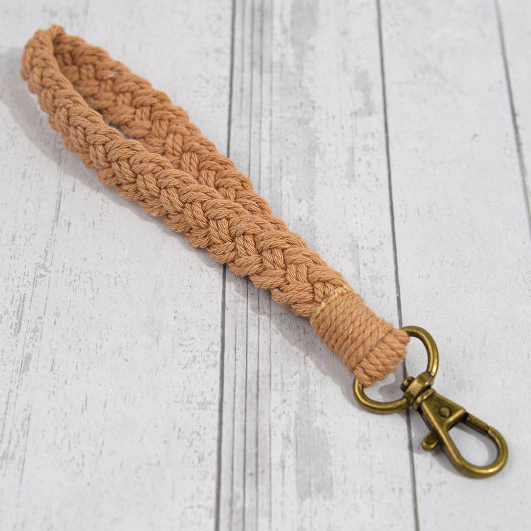Boho Macrame Keychain Coffee