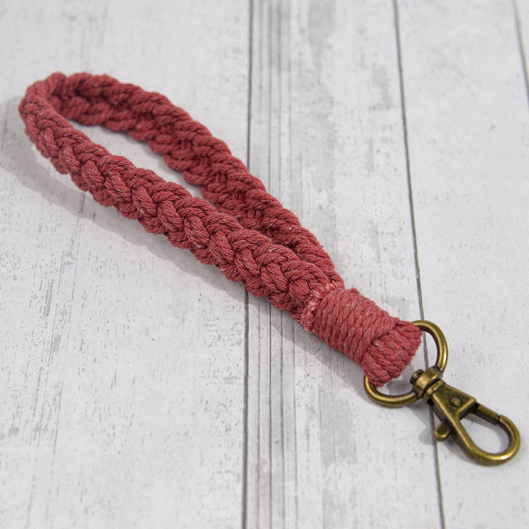 Boho Macrame Keychain Red