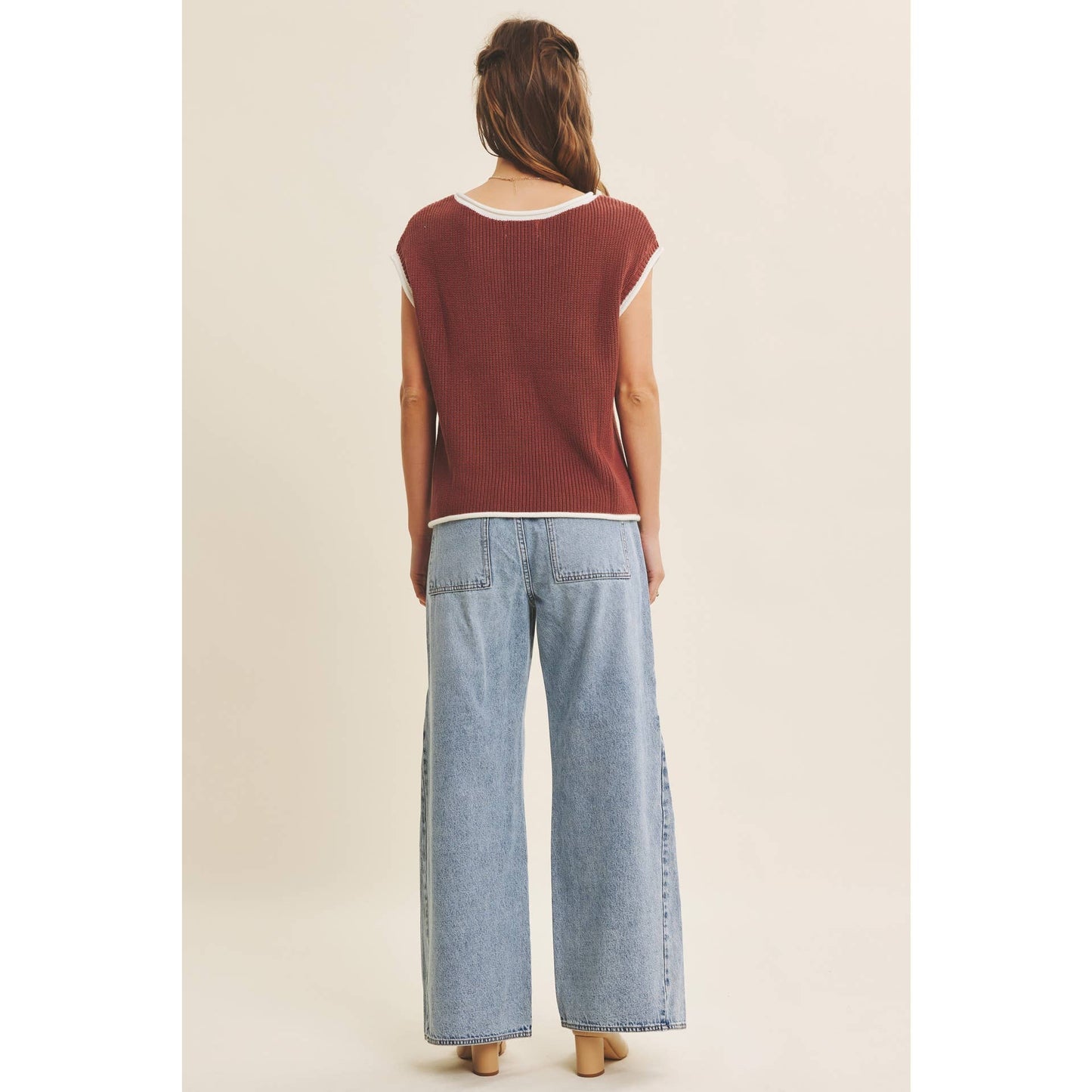 Drawstring Wide Leg Denim