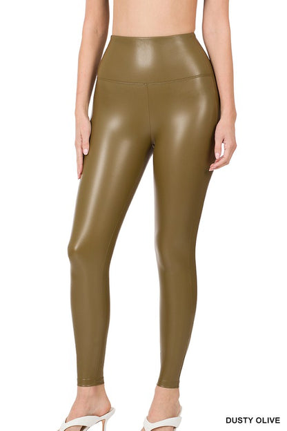 Olive Green Faux Leather