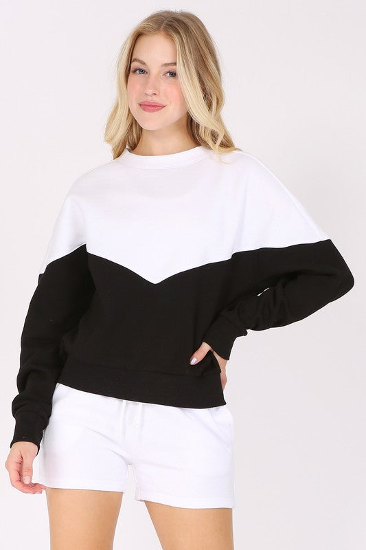 Color Block Fleece Sweatshirt