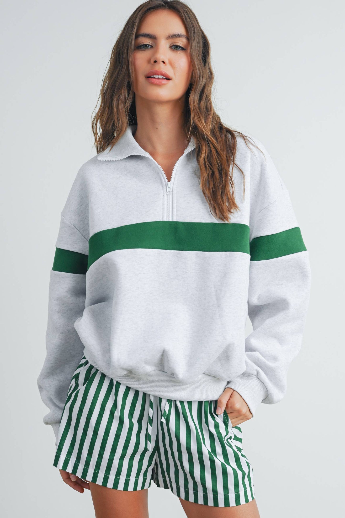 The Varsity Verde Half Zip