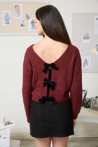 Velvet Bow Sweater