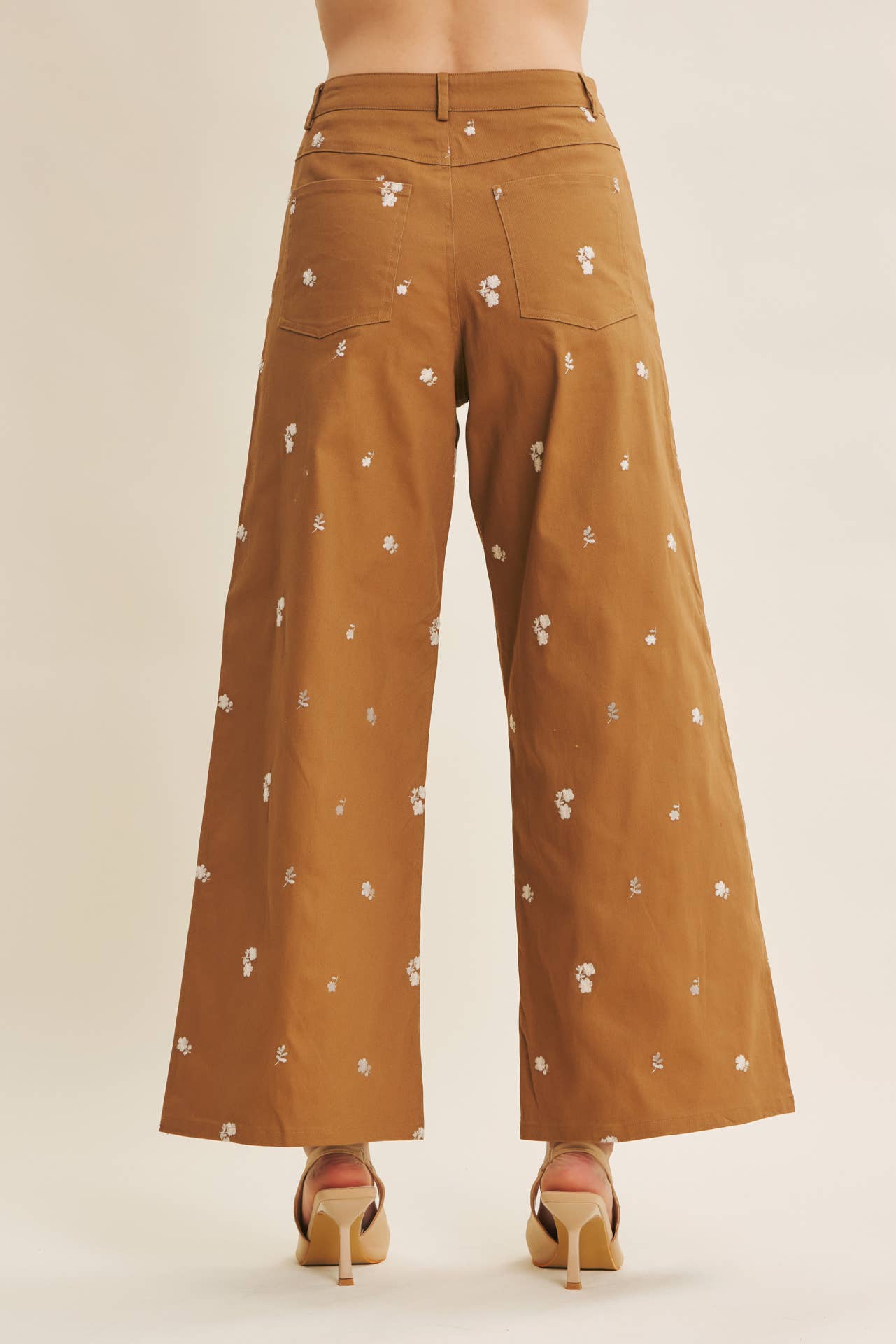Embroidered Flower Trouser