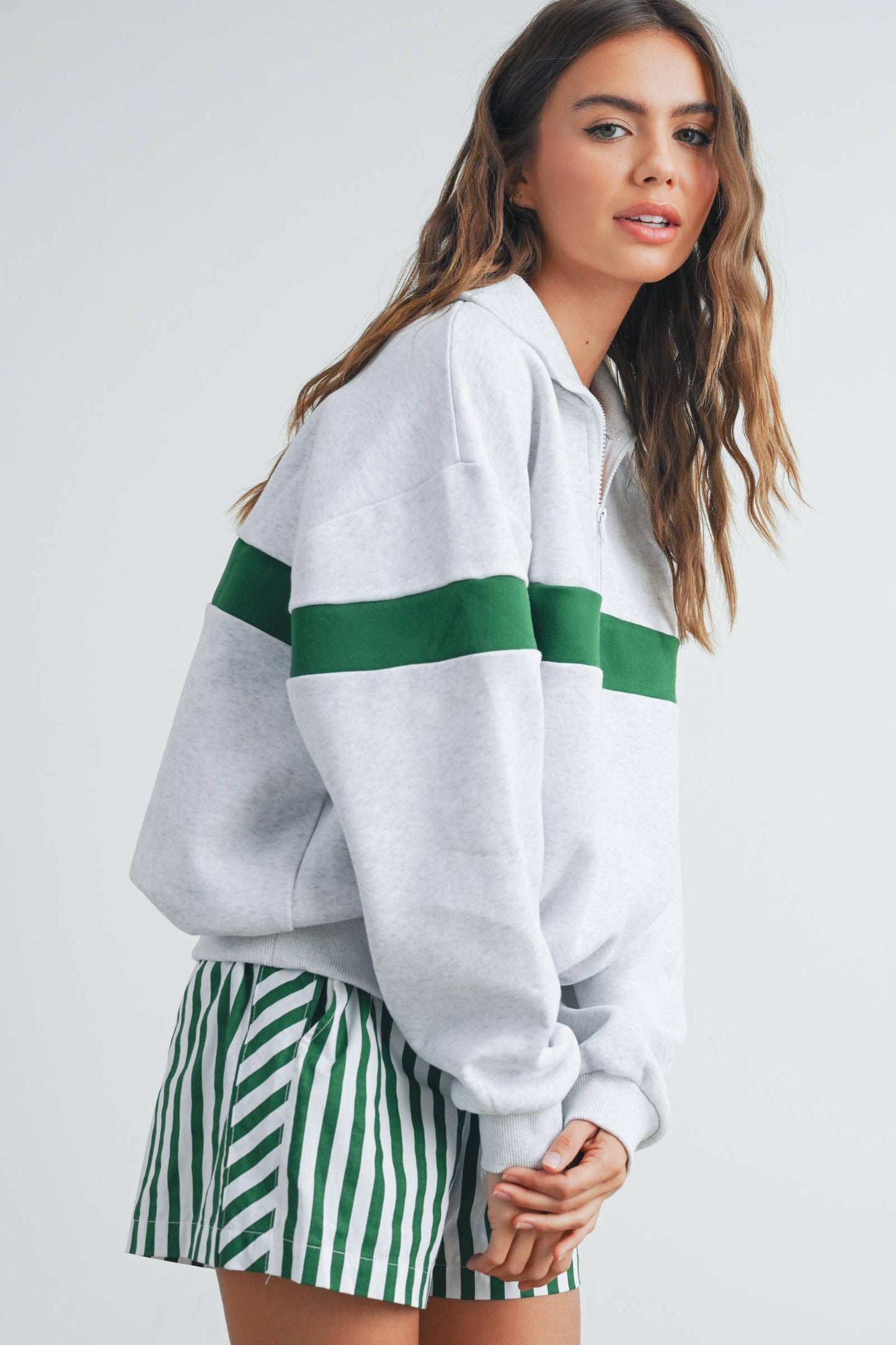 The Varsity Verde Half Zip