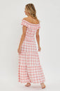 Pink Gingham Tiered Skirt