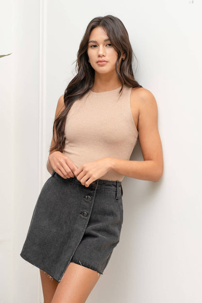 Round Neck Ribbed Tank