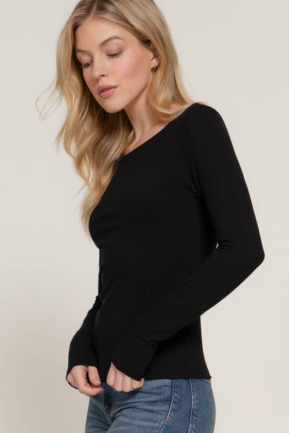 The Basic Ribbed Long Sleeve Tee