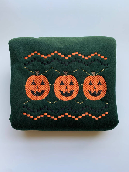 Pumpkin Embroidered Sweatshirts