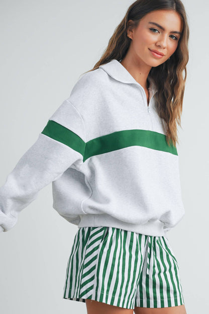 The Varsity Verde Half Zip