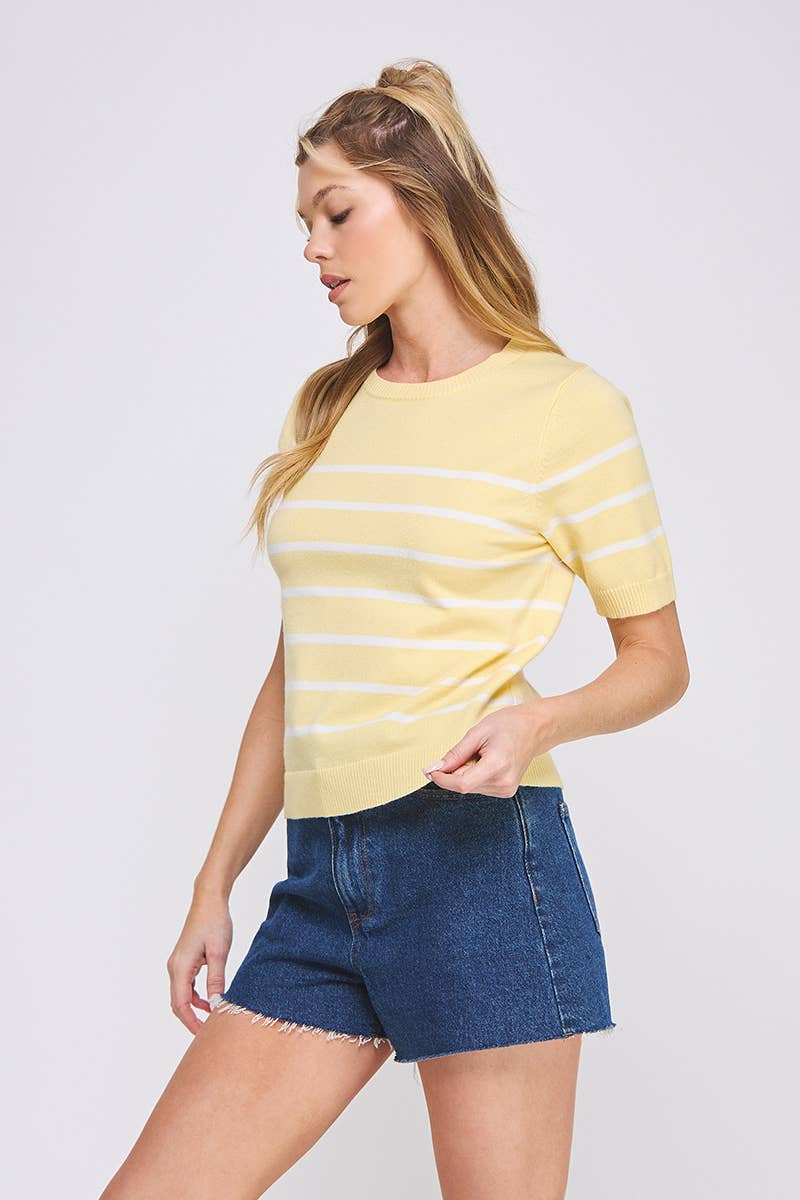 Perfect Yellow Stripe Crew