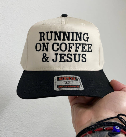 "Running on Coffee and Jesus" Hat