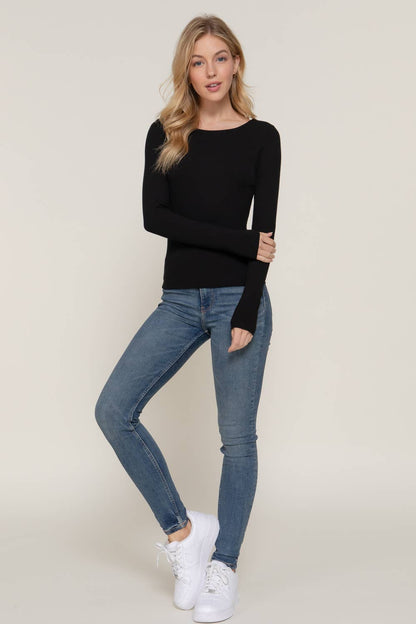 The Basic Ribbed Long Sleeve Tee