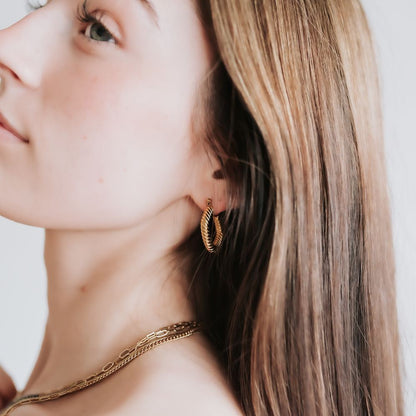 Unique Texture Hoop Earring