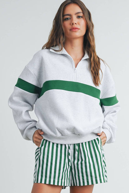The Varsity Verde Half Zip