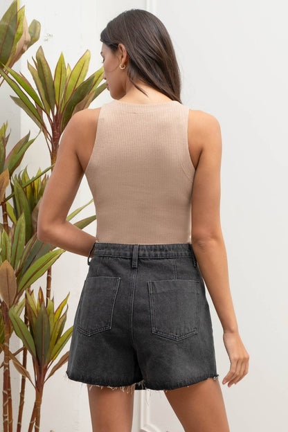 Round Neck Ribbed Tank