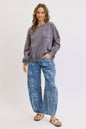 Floral Print Barrel Jean