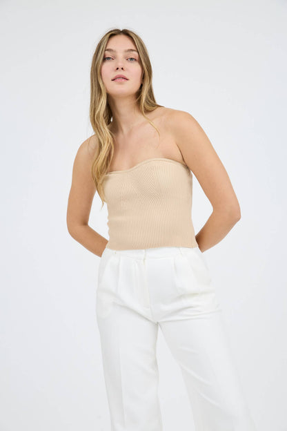 Sweetheart Ribbed tube top