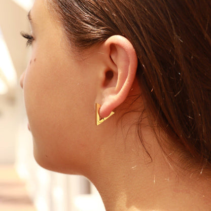 Triangle Huggie Earrings