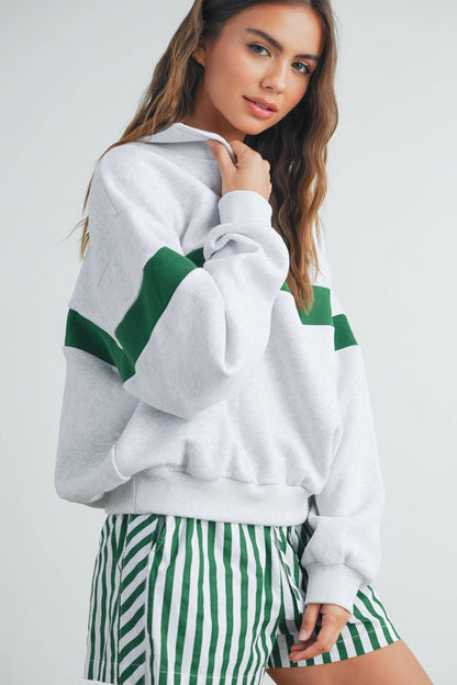 The Varsity Verde Half Zip