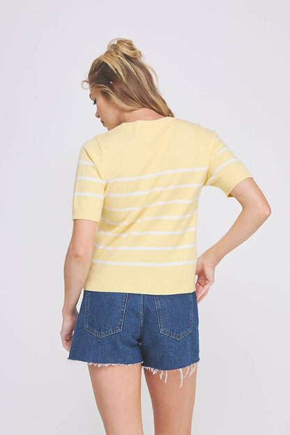 Perfect Yellow Stripe Crew