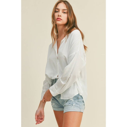 OVERSIZED LONG SLEEVE BUTTON DOWN SHIRT